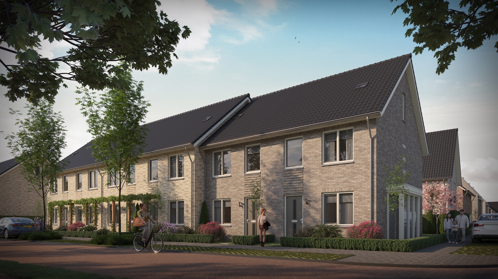 Plattegrond Rijwoningen blok 3 - Bouwnummers: 16, 17, 18